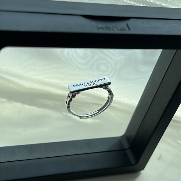 Silver Rope Ring Stamped 925 Sterling Silver NEW Saint Laurent Fashion Ring - Picture 7 of 10